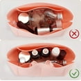 thumbnail image 4 of Alma BB Felt Handbag Organizer Insert - Portable Shell Shaper Tote Bag Organizer with Multiple Compartments 7.5x4.3x5.2 Inch (Pink) Salmon 1pc, 4 of 9