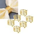 thumbnail image 4 of ZHAOCHENG 8 servilleteros en espiral dorados, elegantes servilleteros de metal inoxidables para bodas, cumpleaños, cenas y fiestas familiares., 4 of 5