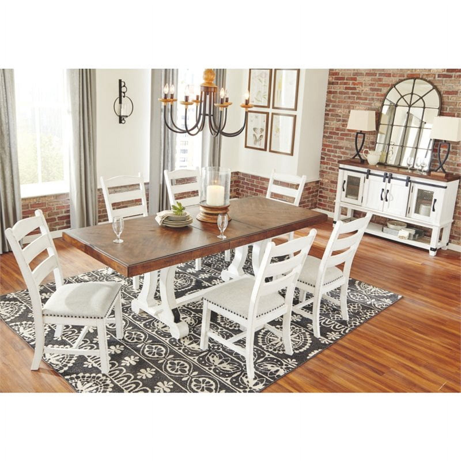 Signature Design by Ashley Valebeck Rectangular Dining Table in White and Brown
