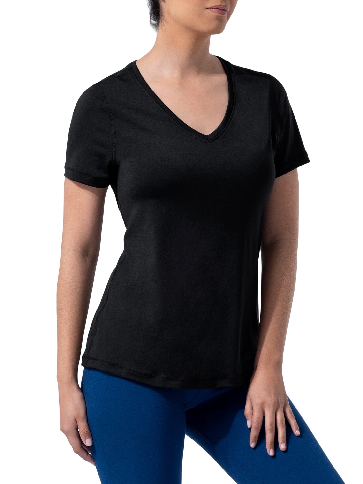 Athletic Works Women's Core Active Short Sleeve V-Neck T-Shirt, 2