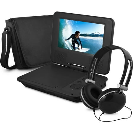 ONN 7" Portable DVD Player with Matching Headphones and Bag