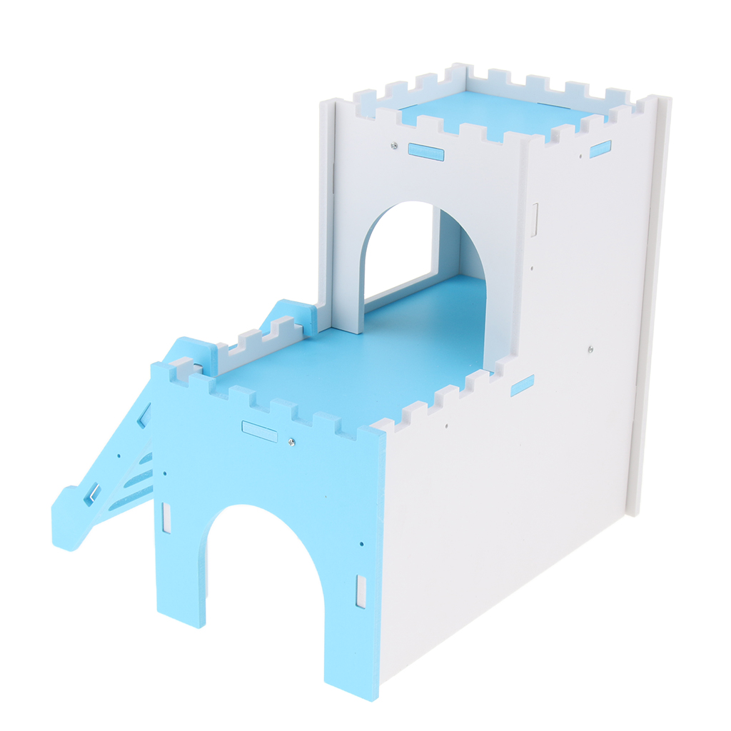 Exquisite Small Pet Sleeping Toy Hamster Lookout House Hamster House Cage Blue