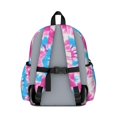 thumbnail image 3 of Pink and Blue Tie Dye Pattern Backpack for School, Cute School Bag with Adjustable Shoulder Straps and Padded Back, 13.4"x11"x4.7", 3 of 5