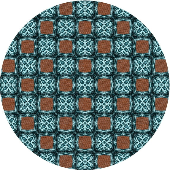 Ahgly Company Indoor Square Patterned Old Burgundy Brown Area Rugs, 3' Square