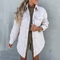 thumbnail image 4 of Odeerbi Jackets For Women Winter Coats Women Winter Clothes Plus Size Warm Lapel Leather Cotton Coat 2025 Long Sleeve Button Down Jacket White, 4 of 7