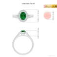 thumbnail image 5 of ANGARA Lab Grown Oval Emerald Double Halo Engagement Ring for Women in 14K White Gold (Size-7x5mm) | May Birthstone, Birthday, Anniversary, Jewelry Gift for Women | Lab-Grown Emerald Ring, 5 of 8