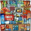 Fun Flavors Box Favorite American Snack Care Package - 50 Snacks Variety Assortment of Chips, Cookies, Candy, Bars, Favorite Snacks Gift Box