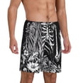 thumbnail image 2 of Xecao Gothic Skull Floral Art Print Men's Sleepwear Shorts Pajama Bottom Lounge Short ,Nightwear with Convenient Pockets for Relaxed Home Wear-Medium, 2 of 6