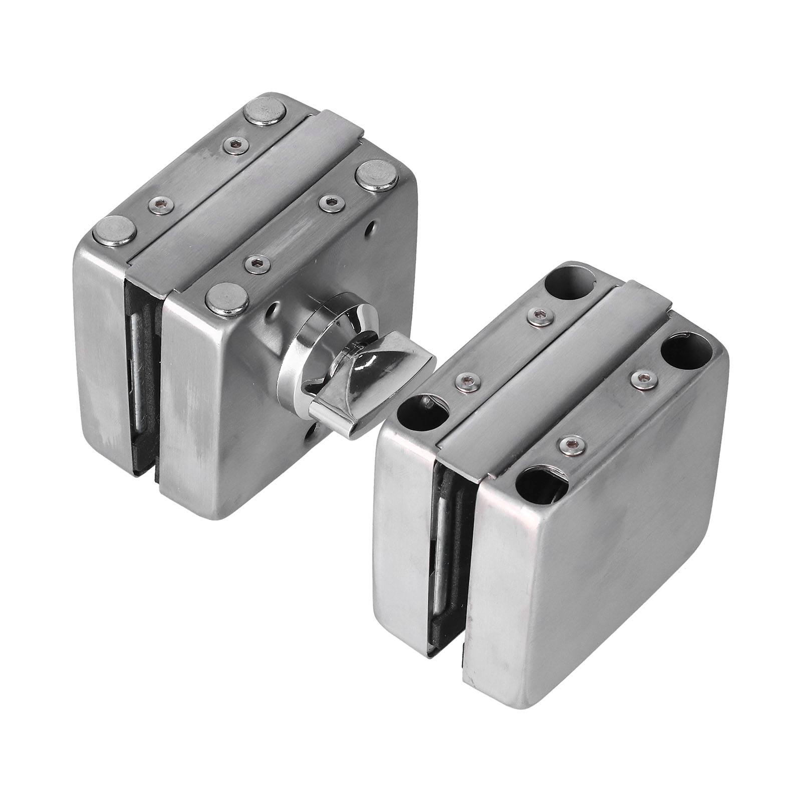 Keenso 2PCS Push Sliding Gate Lock Split Safety Knob Stain Resistant Stainless Steel Glass Door