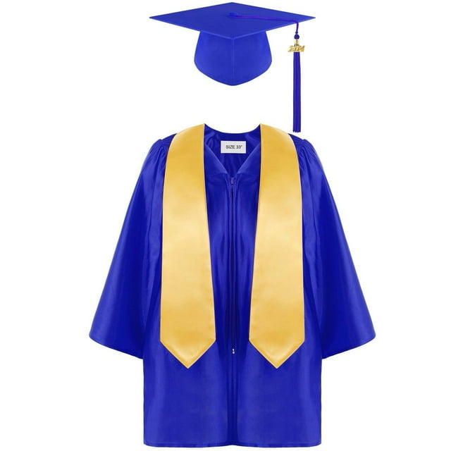 GlowHive Graduation Cap & Gown Set for Kids - Preschool & Kindergarten Ceremony Outfit with Tassel Shawl, Soft Polyester (Color as Shown)