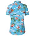 thumbnail image 2 of SSLR Women Santa Claus Ugly Hawaiian Christmas Shirts Tropical Aloha Beach Shirt Button Down Shirts, 2 of 8