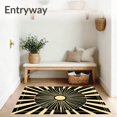 thumbnail image 3 of ODIKA 3'x5' Machine Washable Non-Slip Area Rug, Art Sunburst Starburst Radiating Rays Contemporary Floor Cover High Traffic Rug with Pad, Black, 669204, 3 of 8