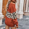 thumbnail image 4 of Puntoco-suéter de manga larga con cuello en V para mujer, blusa holgada con estampado de leopardo, suéter de punto, liquidación de Navidad Puntoco Puntoco-3142, 4 of 5