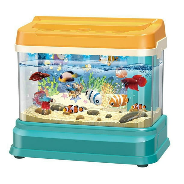 Artificial Mini Aquarium Electric Fish Tank Simulation Underwater World  Magnetic Fishing Interactive Toys For Children
