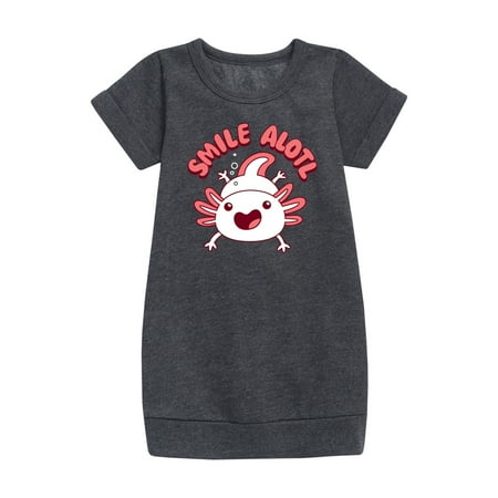 

Instant Message - Smile Alotl - Toddler And Youth Girls Fleece Dress