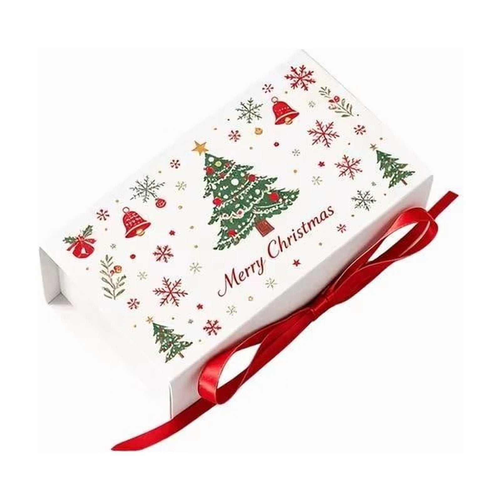 Christmas Gift Boxes with Ribbon - 5/10 -pcs Festive Design