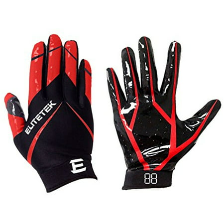 EliteTek RG-14 Football Gloves (Red, Youth XXS)
