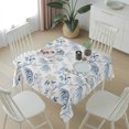thumbnail image 6 of Blue Yellow Floral Table Cloth Waterproof Tablecloths, Spring Birds Garden Botanical Blossom Tablecloth Dining Table Cover for Kitchen Party Tabletop Outdoor, Square Tablecloth 60x60 Inch, 6 of 9