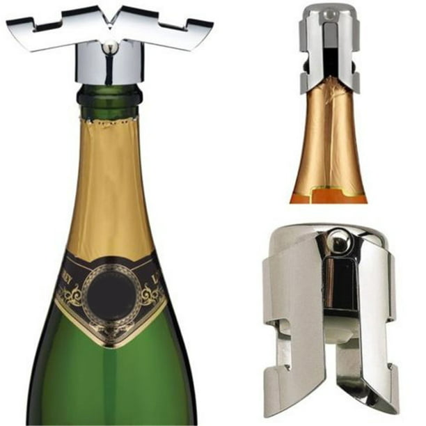 Knikken Bediening mogelijk ding Hobeauty Champagne Stopper with Stainless Steel, Professional Bottle Sealer  for Champagne, Cava, Sparkling Wine, Champagne Saver Plug, Compact Champagne  Bottle - Walmart.com
