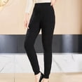 thumbnail image 4 of lcziwo Todays Sales, Womens Plus Size Thick Thermal Leggings Solid Color Casual Elastic High Waist Bottom Trousers Warm Comfy Soft Lounge Pants Black 3XL, 4 of 8