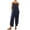 #01Dark Blue, variant on Womens Cotton Linen Adjustable Casual Summer Bib Overalls Jumpsuits with Pockets Blue 2XL
