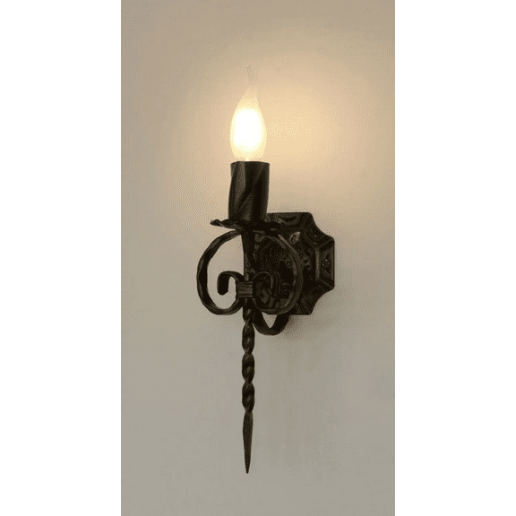 NauticalMart Wrought iron sconce - Wall light fixture - Wall sconce lamp - Gothic style homemade