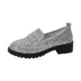thumbnail image 1 of Silver Chic Loafers With Chunky Heel And Secure Fit For A Stable And Elegant Appearance, 1 of 9