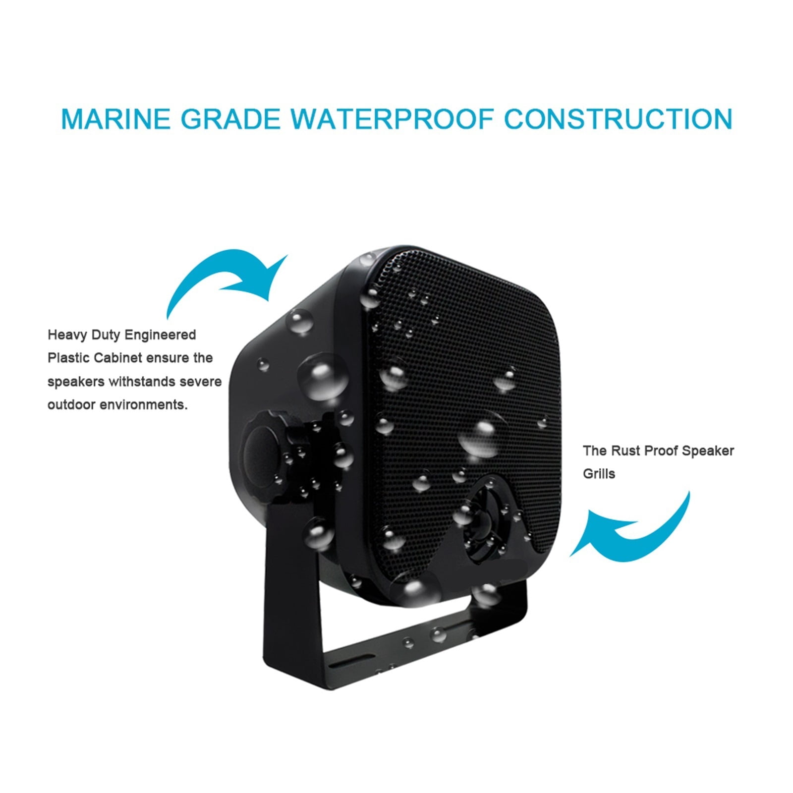 4 Inch Waterproof Boat Marine Box Outdoor Speakers Heavy Duty Motorcycle Surface Mounted Speaker
