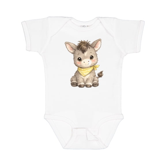Inktastic Cute Baby Donkey Farm Boys or Girls Baby Bodysuit