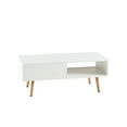 thumbnail image 6 of Mitinya Storage Rectangle Solid Wood MDF Coffee Table with Sliding Storage Door, White, 6 of 9