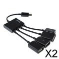thumbnail image 1 of BELOVING 2X 4 In1 Male to Female Micro USB 2.0 Power Charging Host OTG Hub Cable Adapter, 1 of 9