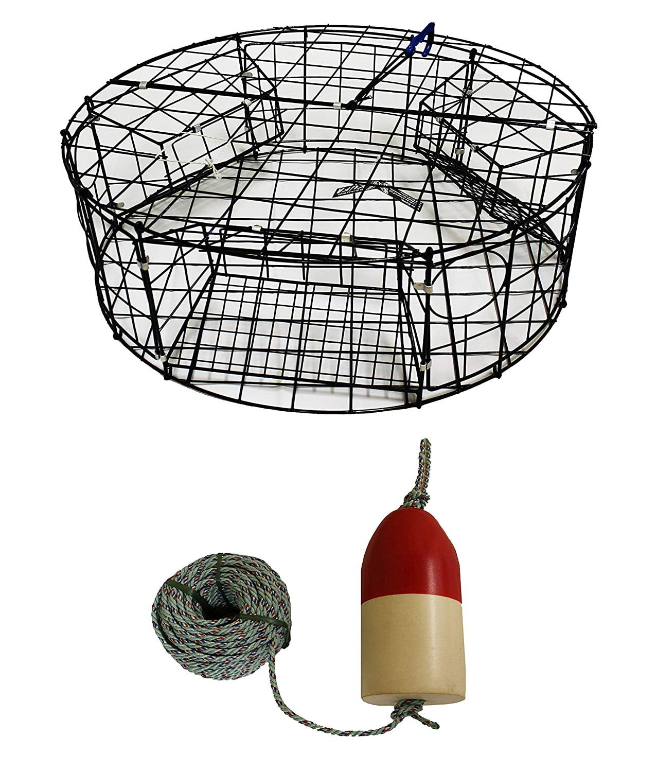 Vinyl Coated Round Crab Trap (5/16" X 100' Lead Rope and 6"X14" Red