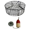 thumbnail image 1 of Vinyl Coated Round Crab Trap (5/16" X 100' Lead Rope and 6"X14" Red/White Float Combo), 1 of 3