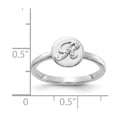 thumbnail image 2 of Solid 14k White Gold Diamond Initial Letter R Ring Band Size 8.5 (.015 cttw.), 2 of 3
