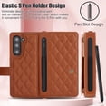 thumbnail image 5 of TECH CIRCLE for Samsung Galaxy Z Fold 5 Wallet Case with S Pen Holder,  Premium Leather Magnetic Clasp Kickstand Crossbody Lanyard Wrist Strip Shockproof Stylish Protective Cover,Brown, 5 of 8