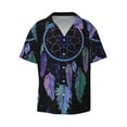 thumbnail image 3 of Balery Dreamcatcher With Colorful Feathers Men's Casual Button Down Shirt Short Sleeve Textured Summer Cuban Beach Shirts-XX-Large, 3 of 7