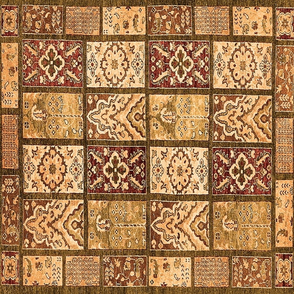 Ahgly Company Indoor Square Abstract Orange Modern Area Rugs, 3' Square