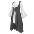 thumbnail image 4 of LEKWK Renaissance Dress Women Vintage Medieval Dress Lace-Up Corset Flowy Halloween Dress for Halloween Cosplay Theme Party Dress Up, 4 of 8