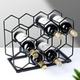 thumbnail image 4 of Countertop Wine Rack - 14 Bottle Freestanding Modern Gold Metal Small Wine Rack - Tabletop Wine Holder Stand for Cabinet, Pantry, Wine Bottle Storage, 4 of 8