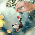 thumbnail image 5 of Clearance! Hunting Animal Pendant Mallard Pendant Christmas Pendant Christmas Tree Decoration Car Interior Pendant Decoration 3.9*3.9*0.4 in Green, 5 of 7
