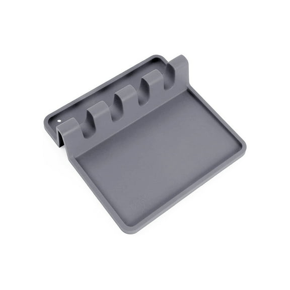 ACDANC Spoon Rest for Stove Top,Heat Resistant Silicone Spoon Rest,Utensil Holder for Stove Top,Non-Slip Kitchen Tool Organizer,Grey