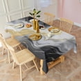 thumbnail image 3 of Black Marble Gold Line Pattern Rectangle Tablecloth 60"x120",Waterproof Polyester Rectangle Table Cloth, Wipeable Spillproof Polyester Tablecloth for Dining, Camping, Indoor and Outdoor, 3 of 6