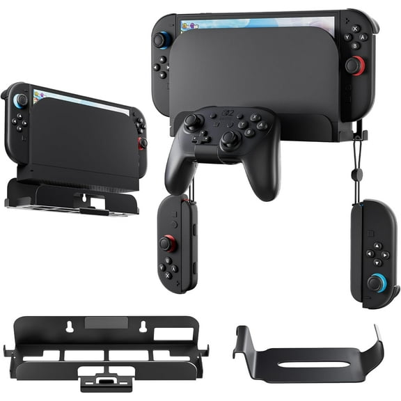 Wall Mount Bracket for New Switch 2, Can Store Game Console & Docking Station & JoyCon Controllers & Pro Controllers