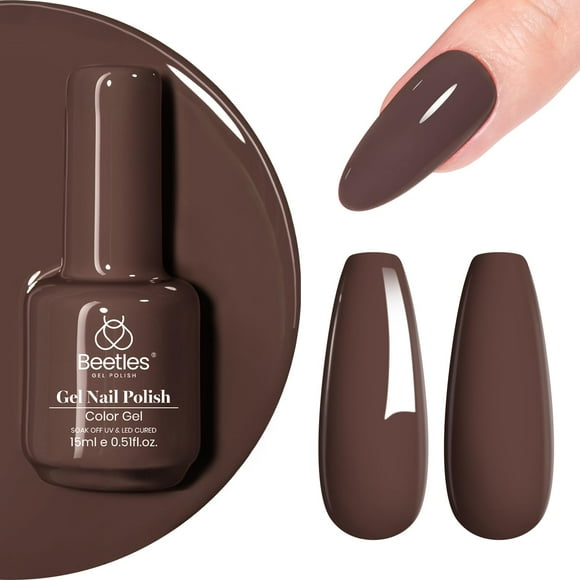 Esmalte de uñas Beetles, esmalte en gel, marrón y gris, 15 ml