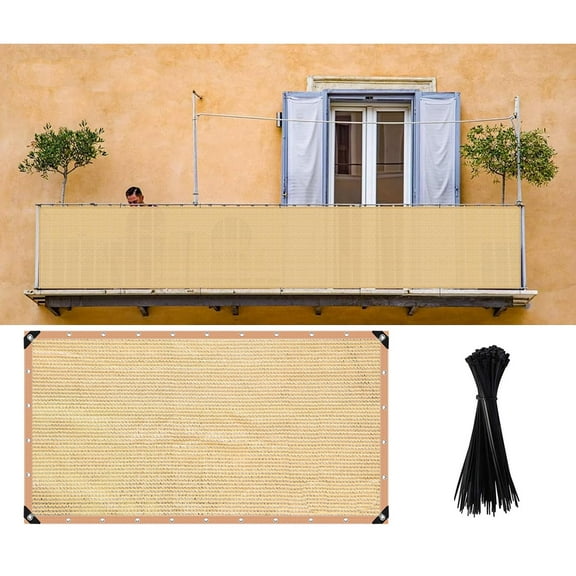 Privacy Fence Screen 3' x 10' Outdoor Privacy Screen with Brass Grommets and Cable Ties Heavy Duty Privacy Fence Panels Perfect for Outdoor Back Yard, Yellow