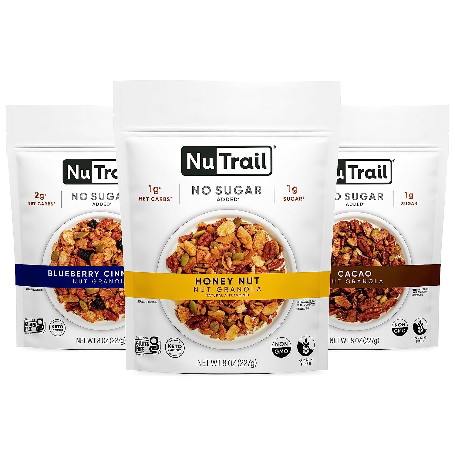 NuTrail Nut Granola, Variety Pack, No Sugar Added, Gluten Free, Grain Free, Keto, Low Carb