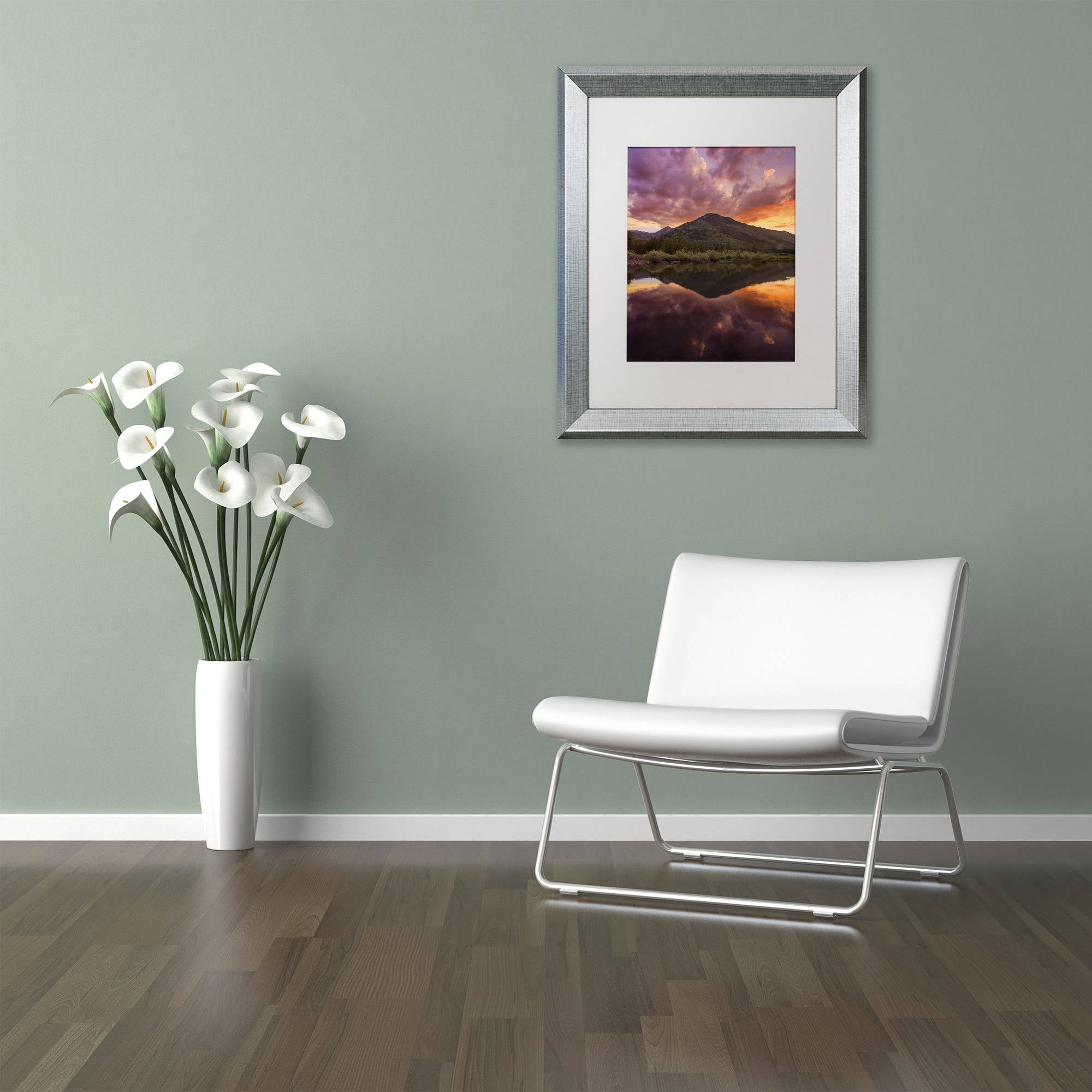 Trademark Fine Art "Glamor in the Sky" Canvas Art by Michael Blanchette Photography White Matte, Silver Frame