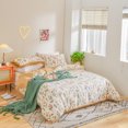 thumbnail image 5 of Move Over White Flowers Bedding Sets King Ball Fringe Pattern Lightweight Microfiber Botanical Duvet Cover Set No Filling, 5 of 9