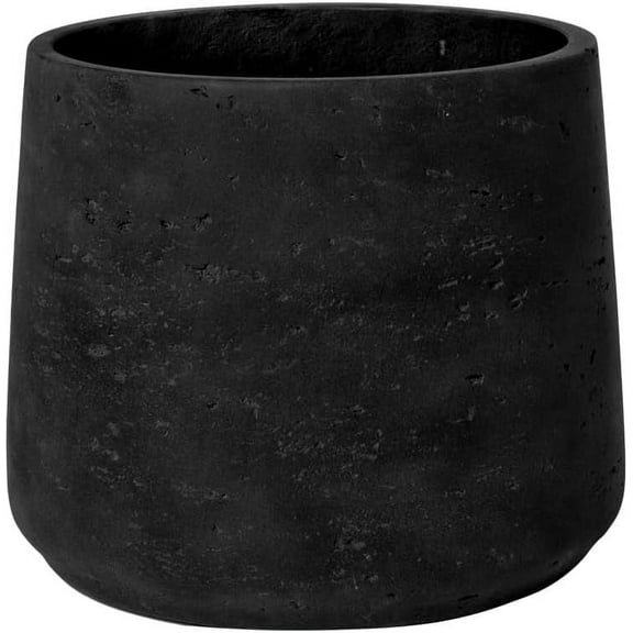 Black Washed Fiberstone Planter Indoor and Outdoor Flower Pot 8" H x 9" W