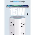 thumbnail image 4 of Cargador inalámbrico Power Strip Tower UWIWUTEI 17 en 1 de 15 W, color blanco, 4 of 8